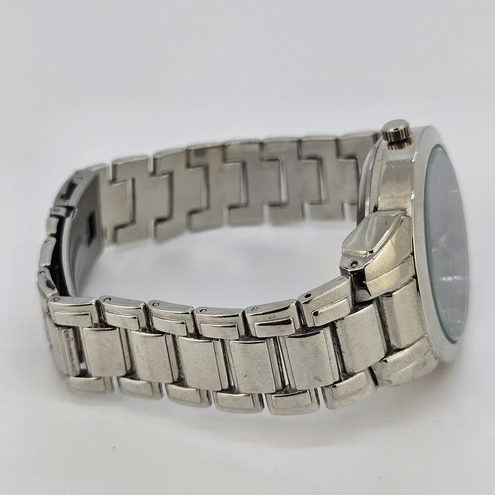 Men's Analog Watch‎ 40MM Black Dial Gray Bracelet Band 7